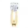 14k Yellow Gold And Platinum Custom Cluster Diamond Two-tone Engagement Ring - Side View -  105803 - Thumbnail
