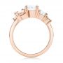 14k Rose Gold Custom Cluster Set Diamond And Sapphire Engagement Ring - Front View -  102855 - Thumbnail
