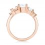 18k Rose Gold 18k Rose Gold Custom Cluster Set Diamond And Sapphire Engagement Ring - Front View -  102855 - Thumbnail