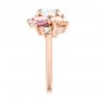 18k Rose Gold 18k Rose Gold Custom Cluster Set Diamond And Sapphire Engagement Ring - Side View -  102855 - Thumbnail