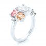  Platinum Platinum Custom Cluster Set Diamond And Sapphire Engagement Ring - Three-Quarter View -  102855 - Thumbnail