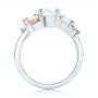 14k White Gold 14k White Gold Custom Cluster Set Diamond And Sapphire Engagement Ring - Front View -  102855 - Thumbnail