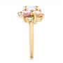 18k Yellow Gold 18k Yellow Gold Custom Cluster Set Diamond And Sapphire Engagement Ring - Side View -  102855 - Thumbnail