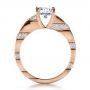 14k Rose Gold 14k Rose Gold Custom Contemporary Diamond Engagement Ring - Front View -  1218 - Thumbnail