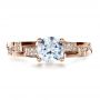 18k Rose Gold 18k Rose Gold Custom Contemporary Diamond Engagement Ring - Top View -  1218 - Thumbnail