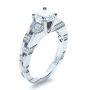 18k White Gold Custom Contemporary Diamond Engagement Ring - Three-Quarter View -  1218 - Thumbnail