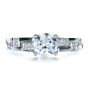 14k White Gold 14k White Gold Custom Contemporary Diamond Engagement Ring - Top View -  1218 - Thumbnail
