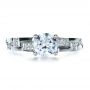 18k White Gold Custom Contemporary Diamond Engagement Ring - Top View -  1218 - Thumbnail