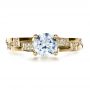 18k Yellow Gold 18k Yellow Gold Custom Contemporary Diamond Engagement Ring - Top View -  1218 - Thumbnail