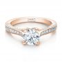 14k Rose Gold 14k Rose Gold Custom Criss-cross Diamond Engagement Ring - Flat View -  100664 - Thumbnail