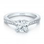 14k White Gold 14k White Gold Custom Criss-cross Diamond Engagement Ring - Flat View -  100664 - Thumbnail