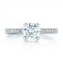 14k White Gold 14k White Gold Custom Criss-cross Diamond Engagement Ring - Top View -  100664 - Thumbnail