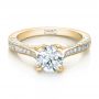 14k Yellow Gold 14k Yellow Gold Custom Criss-cross Diamond Engagement Ring - Flat View -  100664 - Thumbnail