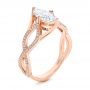14k Rose Gold Custom Criss Cross Marquise Diamond Engagement Ring - Three-Quarter View -  105359 - Thumbnail