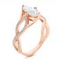 18k Rose Gold 18k Rose Gold Custom Criss Cross Marquise Diamond Engagement Ring - Three-Quarter View -  105359 - Thumbnail