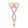 14k Rose Gold Custom Criss Cross Marquise Diamond Engagement Ring - Side View -  105359 - Thumbnail