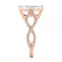 18k Rose Gold 18k Rose Gold Custom Criss Cross Marquise Diamond Engagement Ring - Side View -  105359 - Thumbnail