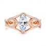 14k Rose Gold Custom Criss Cross Marquise Diamond Engagement Ring - Top View -  105359 - Thumbnail