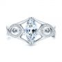 18k White Gold 18k White Gold Custom Criss Cross Marquise Diamond Engagement Ring - Top View -  105359 - Thumbnail