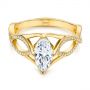 18k Yellow Gold 18k Yellow Gold Custom Criss Cross Marquise Diamond Engagement Ring - Flat View -  105359 - Thumbnail