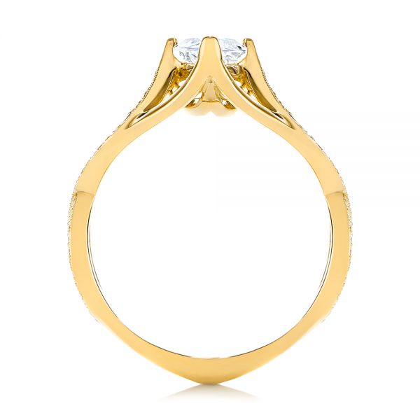 14k Yellow Gold 14k Yellow Gold Custom Criss Cross Marquise Diamond Engagement Ring - Front View - 105359