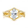 14k Yellow Gold 14k Yellow Gold Custom Criss Cross Marquise Diamond Engagement Ring - Top View -  105359 - Thumbnail