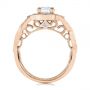 14k Rose Gold 14k Rose Gold Custom Criss Cross Vintage-inspired Diamond Halo Engagement Ring - Front View -  105753 - Thumbnail