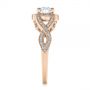 14k Rose Gold 14k Rose Gold Custom Criss Cross Vintage-inspired Diamond Halo Engagement Ring - Side View -  105753 - Thumbnail