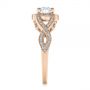 18k Rose Gold 18k Rose Gold Custom Criss Cross Vintage-inspired Diamond Halo Engagement Ring - Side View -  105753 - Thumbnail