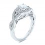  Platinum Platinum Custom Criss Cross Vintage-inspired Diamond Halo Engagement Ring - Three-Quarter View -  105753 - Thumbnail