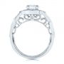  Platinum Platinum Custom Criss Cross Vintage-inspired Diamond Halo Engagement Ring - Front View -  105753 - Thumbnail