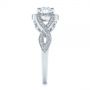 14k White Gold Custom Criss Cross Vintage-inspired Diamond Halo Engagement Ring - Side View -  105753 - Thumbnail