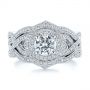  Platinum Platinum Custom Criss Cross Vintage-inspired Diamond Halo Engagement Ring - Top View -  105753 - Thumbnail