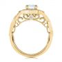 18k Yellow Gold 18k Yellow Gold Custom Criss Cross Vintage-inspired Diamond Halo Engagement Ring - Front View -  105753 - Thumbnail