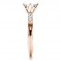 14k Rose Gold 14k Rose Gold Custom Diamond Bezel Engagement Ring - Side View -  1446 - Thumbnail