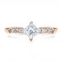18k Rose Gold 18k Rose Gold Custom Diamond Bezel Engagement Ring - Top View -  1446 - Thumbnail
