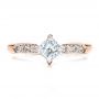 18k Rose Gold 18k Rose Gold Custom Diamond Bezel Engagement Ring - Top View -  1446 - Thumbnail