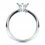 14k White Gold Custom Diamond Bezel Engagement Ring - Front View -  1446 - Thumbnail