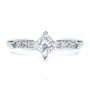 14k White Gold Custom Diamond Bezel Engagement Ring - Top View -  1446 - Thumbnail