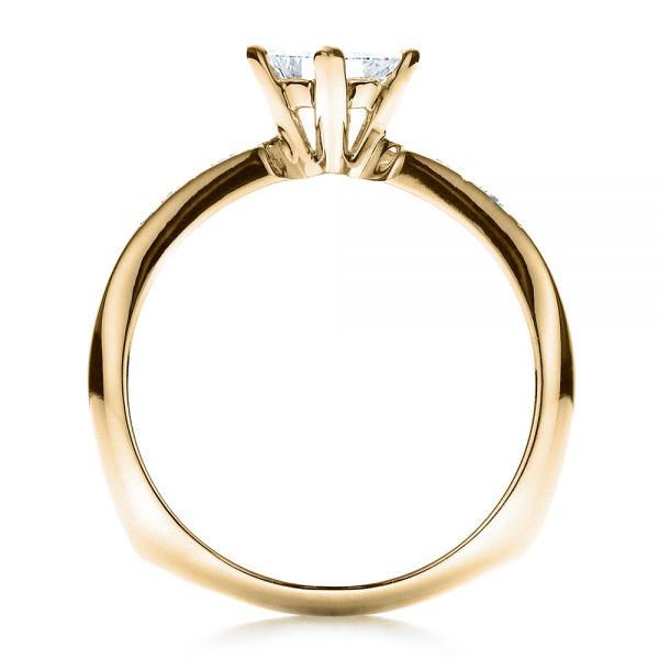 14k Yellow Gold 14k Yellow Gold Custom Diamond Bezel Engagement Ring - Front View - 1446
