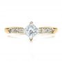 14k Yellow Gold 14k Yellow Gold Custom Diamond Bezel Engagement Ring - Top View -  1446 - Thumbnail