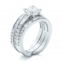 Custom Diamond Bridal Set - Three-Quarter View -  102205 - Thumbnail