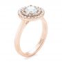 14k Rose Gold 14k Rose Gold Custom Diamond Double Halo Engagement Ring - Three-Quarter View -  103306 - Thumbnail