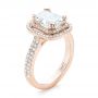 14k Rose Gold 14k Rose Gold Custom Diamond Double Halo Engagement Ring - Three-Quarter View -  103491 - Thumbnail