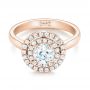 18k Rose Gold 18k Rose Gold Custom Diamond Double Halo Engagement Ring - Flat View -  103306 - Thumbnail