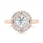 18k Rose Gold 18k Rose Gold Custom Diamond Double Halo Engagement Ring - Top View -  103306 - Thumbnail