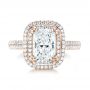 14k Rose Gold 14k Rose Gold Custom Diamond Double Halo Engagement Ring - Top View -  103491 - Thumbnail