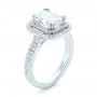  Platinum Custom Diamond Double Halo Engagement Ring - Three-Quarter View -  103491 - Thumbnail