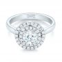  Platinum Custom Diamond Double Halo Engagement Ring - Flat View -  103306 - Thumbnail