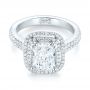  Platinum Custom Diamond Double Halo Engagement Ring - Flat View -  103491 - Thumbnail